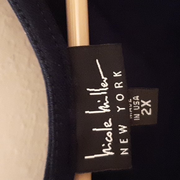 Nicole Miller Navy Blue Tiered Maxi Dress 2x - Picture 2 of 5